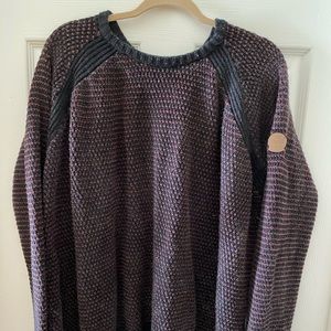 D555 Black and Maroon Sweater with Stripe Details